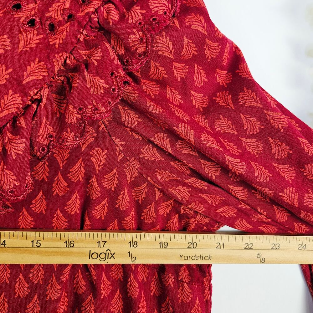 Universal Thread Large Button Down Blouse Boho Em… - image 10